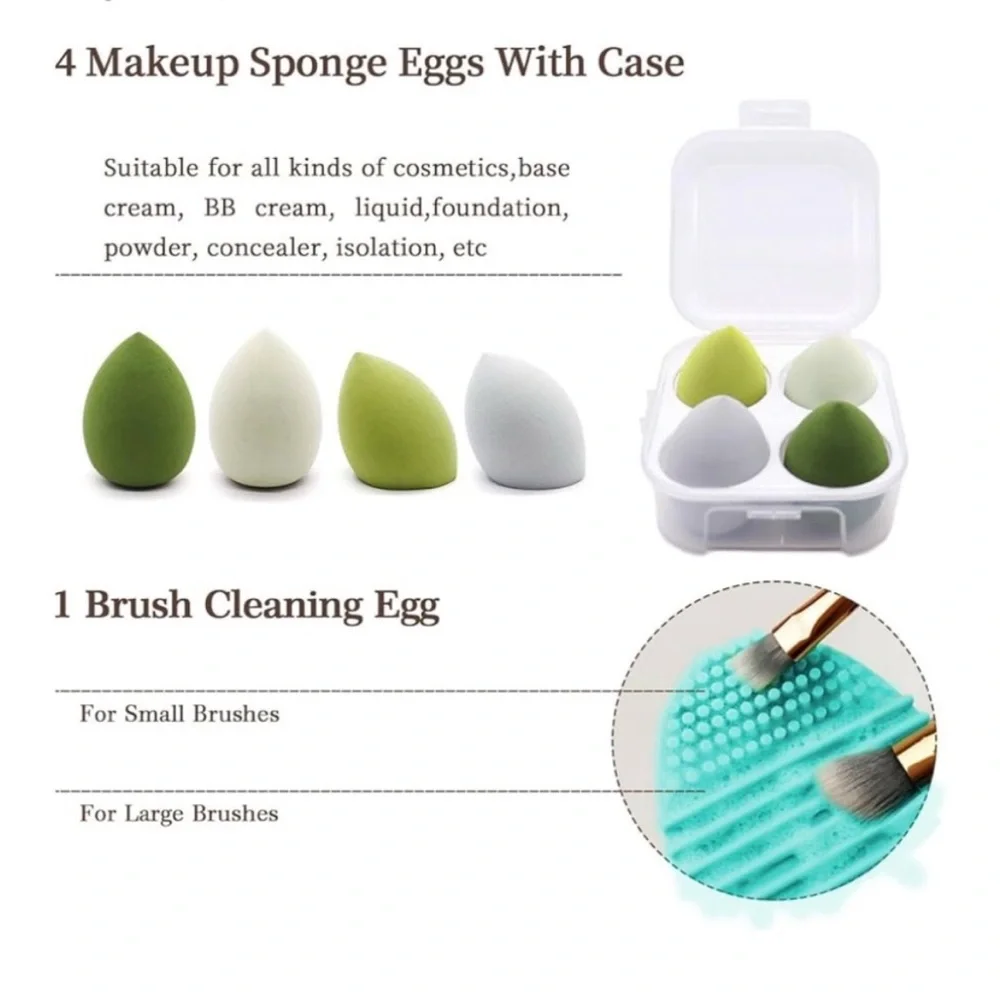 Green Makeup Brush Set